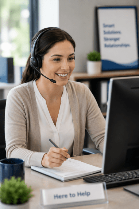 Professional providing account support and payment assistance